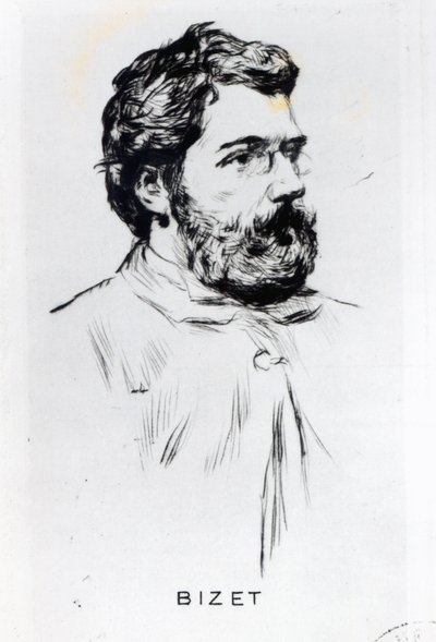 Porträt von Georges Bizet (1838-75) von Unbekannt Unbekannt